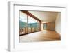 New Apartment in Cement and Wood, Empty Room with Windows-zveiger-Framed Photographic Print