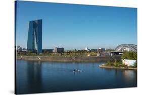 New architecture in the Frankfurt Ostend district including the EZB Building, Frankfurt, Hesse, Ger-Andreas Brandl-Stretched Canvas