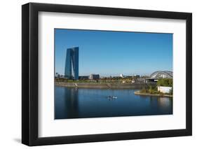 New architecture in the Frankfurt Ostend district including the EZB Building, Frankfurt, Hesse, Ger-Andreas Brandl-Framed Photographic Print