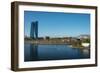 New architecture in the Frankfurt Ostend district including the EZB Building, Frankfurt, Hesse, Ger-Andreas Brandl-Framed Photographic Print