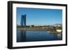 New architecture in the Frankfurt Ostend district including the EZB Building, Frankfurt, Hesse, Ger-Andreas Brandl-Framed Photographic Print