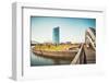 New architecture in the Frankfurt Ostend district including the EZB Building, Frankfurt, Hesse, Ger-Andreas Brandl-Framed Photographic Print