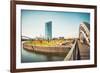 New architecture in the Frankfurt Ostend district including the EZB Building, Frankfurt, Hesse, Ger-Andreas Brandl-Framed Photographic Print