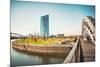 New architecture in the Frankfurt Ostend district including the EZB Building, Frankfurt, Hesse, Ger-Andreas Brandl-Mounted Photographic Print