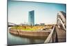 New architecture in the Frankfurt Ostend district including the EZB Building, Frankfurt, Hesse, Ger-Andreas Brandl-Mounted Photographic Print