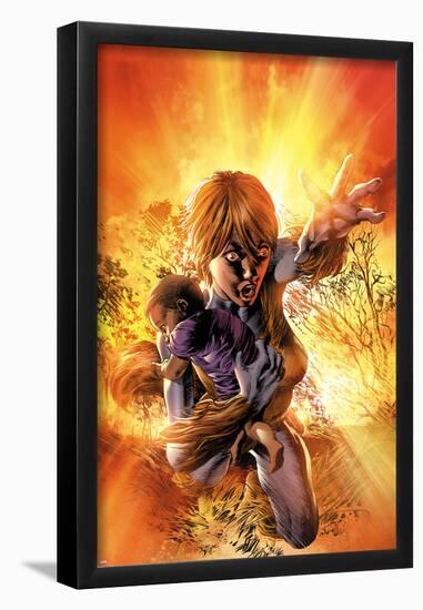 New Avengers No.15 Cover: Squirrel Girl Saving a Child and Flying-Mike Deodato-Framed Poster