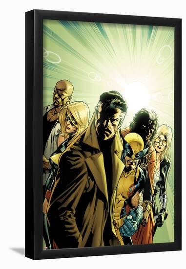 New Avengers No.6 Cover: Dr. Strange, Wolverine, Ms. Marvel, Luke Cage, Doctor Voodoo & Mockingbird-Stuart Immonen-Framed Poster