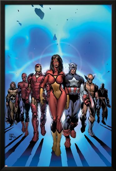 New Avengers No.7 Cover: Spider Woman-David Finch-Lamina Framed Poster