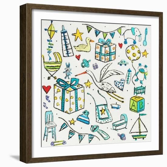 New Baby Boy-Sarah Battle-Framed Giclee Print