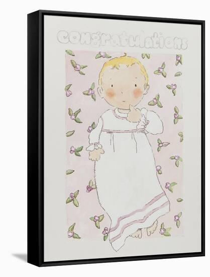 New baby girl-Jennifer Abbott-Framed Stretched Canvas