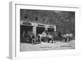 New Bedford, Massachusetts - Central Fire Station Exterior View-Lantern Press-Framed Art Print