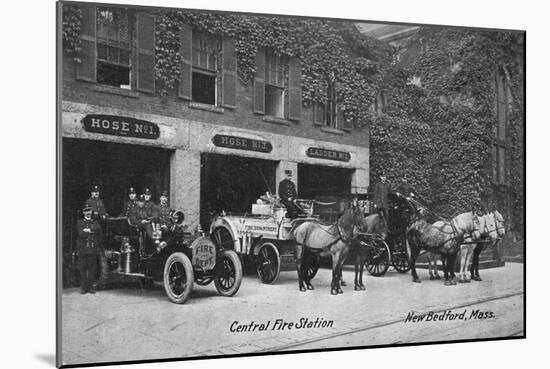 New Bedford, Massachusetts - Central Fire Station Exterior View-Lantern Press-Mounted Art Print