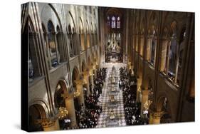 New Bells Temporarily Displayed in the Nave of Notre Dame Cathedral, Paris, France, Europe-Godong-Stretched Canvas