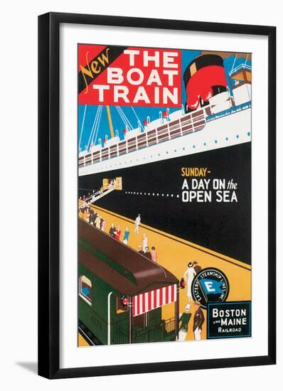 New Boat Train, Sunday on The Open Sea-Charles Holmes W^-Framed Art Print