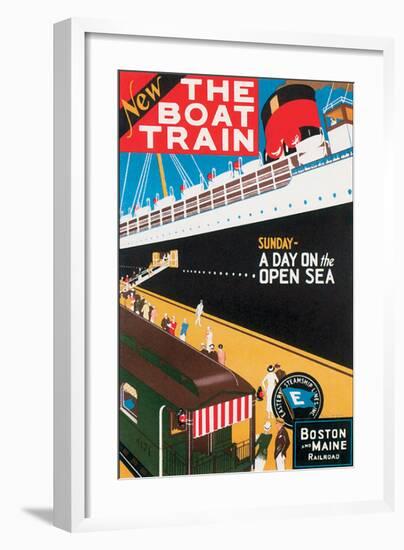 New Boat Train, Sunday on The Open Sea-Charles Holmes W^-Framed Art Print