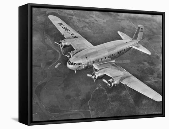 New Boeing Stratoliner Four Engine Passenger Plane in Flight-null-Framed Stretched Canvas