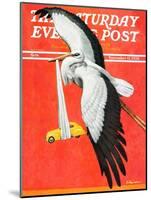 "New Born Automobile," Saturday Evening Post Cover, November 12, 1938-John E. Sheridan-Mounted Giclee Print