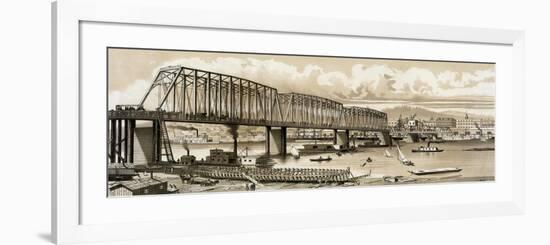 New Bridge Across the Willamette River at Portland, Oregon, 1880s-null-Framed Giclee Print