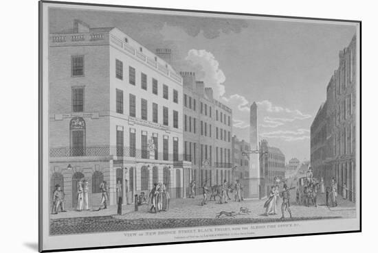 New Bridge Street, City of London, 1810-Isaac Cruikshank-Mounted Giclee Print