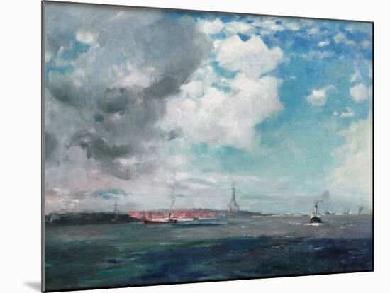 New Brighton from the Mersey, 1907 (Oil on Panel)-James Hamilton Hay-Mounted Giclee Print