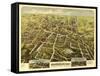 New Britain, Connecticut - Panoramic Map-Lantern Press-Framed Stretched Canvas