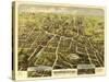 New Britain, Connecticut - Panoramic Map-Lantern Press-Stretched Canvas
