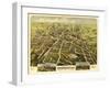 New Britain, Connecticut - Panoramic Map-Lantern Press-Framed Art Print