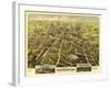 New Britain, Connecticut - Panoramic Map-Lantern Press-Framed Art Print