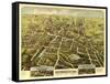 New Britain, Connecticut - Panoramic Map-Lantern Press-Framed Stretched Canvas