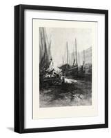 New Brunswick, Market Slip, St. John, at Low Tide, Canada, Nineteenth Century-null-Framed Giclee Print