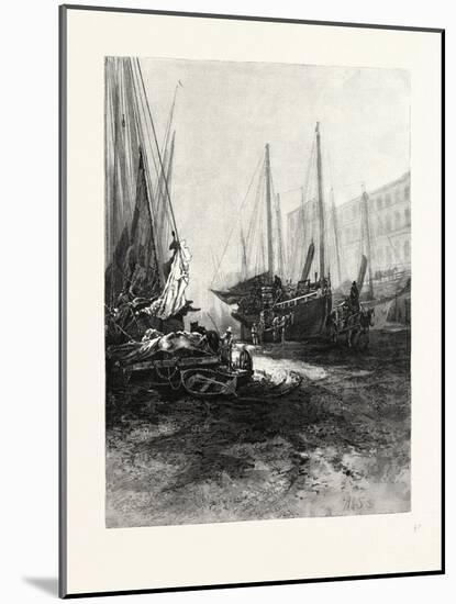 New Brunswick, Market Slip, St. John, at Low Tide, Canada, Nineteenth Century-null-Mounted Giclee Print