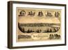 New Brunswick, New Jersey - Panoramic Map-Lantern Press-Framed Premium Giclee Print