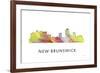 New Brunswick New Jersey Skyline Wb1-Marlene Watson-Framed Giclee Print