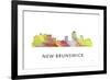 New Brunswick New Jersey Skyline Wb1-Marlene Watson-Framed Giclee Print