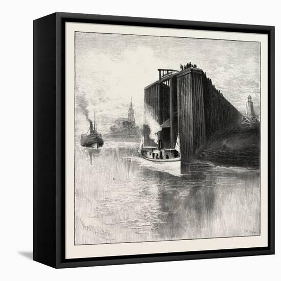 New Brunswick, Wharf at St. Andrews, Canada, Nineteenth Century-null-Framed Stretched Canvas