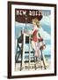 New Buffalo, Michigan - Lifeguard Pinup-Lantern Press-Framed Art Print