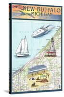 New Buffalo, Michigan - Nautical Chart-Lantern Press-Stretched Canvas