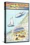 New Buffalo, Michigan - Nautical Chart-Lantern Press-Stretched Canvas