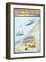 New Buffalo, Michigan - Nautical Chart-Lantern Press-Framed Art Print