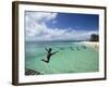 New Caledonia, Amedee Islet, Polynesian Kids Playing on Amedee Islet Beach-Walter Bibikow-Framed Photographic Print