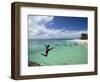 New Caledonia, Amedee Islet, Polynesian Kids Playing on Amedee Islet Beach-Walter Bibikow-Framed Photographic Print