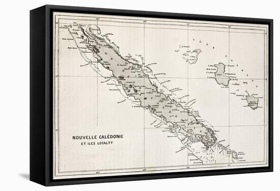 New Caledonia And Loyalty Island Old Map-marzolino-Framed Stretched Canvas