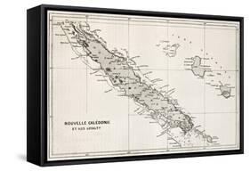 New Caledonia And Loyalty Island Old Map-marzolino-Framed Stretched Canvas