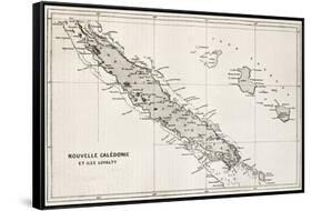 New Caledonia And Loyalty Island Old Map-marzolino-Framed Stretched Canvas