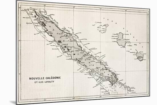 New Caledonia And Loyalty Island Old Map-marzolino-Mounted Art Print