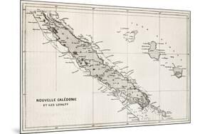 New Caledonia And Loyalty Island Old Map-marzolino-Mounted Art Print