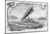 New Caledonia, Pirogue of the Isle of Pines, after a Pen and Ink Drawing of a Deportee,…-null-Mounted Giclee Print