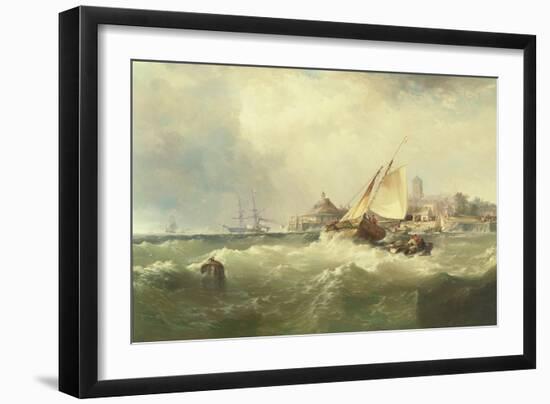 New Castle on the Delaware, 1857-Edward Moran-Framed Premium Giclee Print