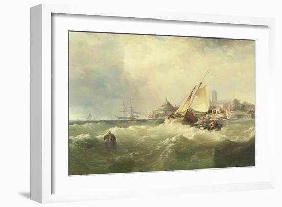 New Castle on the Delaware, 1857-Edward Moran-Framed Premium Giclee Print