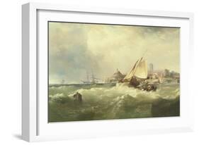 New Castle on the Delaware, 1857-Edward Moran-Framed Premium Giclee Print